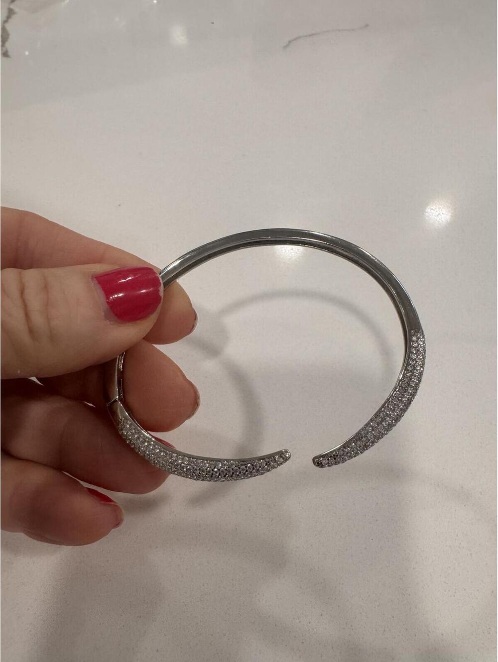 Frieda Rothman Sterling Silver with Pave Bangle